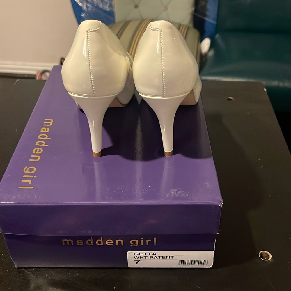 New Madden Girl White Patent Pump.